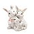 Família Coelhos de Resina Abraçados 12x13x9cm - Ref 1038134 Cromus - Imagem 1