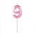 Vela de Aniversário Design Rosa Candy Número 9 - Silver - Imagem 1
