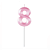 Vela de Aniversário Design Rosa Candy Número 8 - Silver - Imagem 1