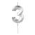 Vela de Aniversário Design Prata Número 3 - Silver - Imagem 1