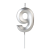 Vela de Aniversário Design Prata Número 9 - Silver - Imagem 1