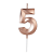 Vela de Aniversário Design Rose Gold Número 5 - Silver - Imagem 1