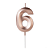 Vela de Aniversário Design Rose Gold Número 6 - Silver - Imagem 1