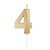 Vela de Aniversário Design Dourada Número 4 - Silver - Imagem 1