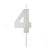Vela de Aniversário Design Branco Perolado Número 4 - Silver - Imagem 1