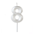 Vela de Aniversário Design Branco Perolado Número 8 - Silver - Imagem 1