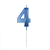 Vela de Aniversário Design Azul Escuro Metalizado Número 4 - Silver - Imagem 1