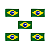 Mini Bandeira do Brasil de E.V.A 4x7cm com 5 Unidades - Ref 207007 Piffer - Imagem 1
