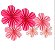 Decoração Leque de Papel Formato Flores Rosa com 6 Un 20cm, 25cm e 35cm - Silver - Imagem 1