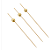 Palito de Petisco de Bambu com Bola Espelhada Dourada 12cm com 12Un - Silver Plastic - Imagem 1