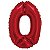 Balão Foil Metalizado Número 0 Vermelho 16 Polegadas NÃO FLUTUA - Imagem 1