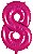 Balão Foil Metalizado Número 8 Pink 32 Polegadas NÃO FLUTUA - Imagem 1
