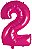 Balão Foil Metalizado Número 2 Pink 32 Polegadas NÃO FLUTUA - Imagem 1