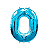 Balão Foil Metalizado Número 0 Azul Claro 32 Polegadas NÃO FLUTUA - Imagem 1