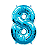 Balão Foil Metalizado Número 8 Azul Claro 32 Polegadas NÃO FLUTUA - Imagem 1