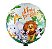 Balão Metalizado Redondo Estampado Safari Happy Birthday 43x43cm 17 Polegadas - Imagem 1