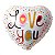Balão Metalizado Coração Branco Love You 18 Polegadas Color - Imagem 1