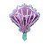 Balão Metalizado Formato Concha Lilas 51x54cm com 1 Unidade - Imagem 1