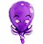 Balão Metalizado Polvo Roxo 40x61cm com 1 Unidade - NÃO FLUTUA - Imagem 1