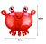 Balão Metalizado Caranguejo Vermelho 50x57cm com 1 Unidade - Não flutua - Imagem 3