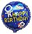 Balão Metalizado Redondo Astronauta Happy Birthday 17 Polegadas - Imagem 1