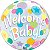 Balão Bubble Qualatex 24 Polegadas Welcome Baby! Pontos Coloridos com 1 Unidade - Imagem 1