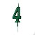 Vela de Aniversário Número Glitter Verde Pequena 4 - Silver - Imagem 1