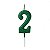 Vela de Aniversário Número Glitter Verde Pequena 2 - Silver - Imagem 1
