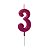 Vela de Aniversário Número Glitter Pink Pequena 3 - Silver - Imagem 1