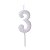 Vela de Aniversário Número Glitter Branco Pequena 3 - Silver - Imagem 1