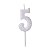 Vela de Aniversário Número Glitter Branco Pequena 5 - Silver - Imagem 1