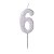 Vela de Aniversário Número Glitter Branco Pequena 6 - Silver - Imagem 1
