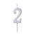 Vela de Aniversário Número Glitter Branco Pequena 2 - Silver - Imagem 1