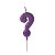 Vela de Aniversário Glitter Roxo Pequena Interrogação - Silver - Imagem 1