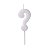 Vela de Aniversário Glitter Branco Pequena Interrogação - Silver - Imagem 1