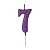 Vela de Aniversário Número 7 Glitter Roxo Pequena - Silver - Imagem 1