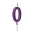 Vela de Aniversário Número 0 Glitter Roxo Pequena - Silver - Imagem 1