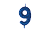Vela de Aniversário Número 9 Glitter Azul Escuro no Palito - Silver - Imagem 1