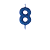Vela de Aniversário Número 8 Glitter Azul Escuro no Palito - Silver - Imagem 1