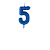 Vela de Aniversário Número 5 Glitter Azul Escuro no Palito - Silver - Imagem 1
