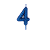 Vela de Aniversário Número 4 Glitter Azul Escuro no Palito - Silver - Imagem 1