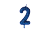 Vela de Aniversário Número 2 Glitter Azul Escuro no Palito - Silver - Imagem 1