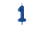 Vela de Aniversário Número 1 Glitter Azul Escuro no Palito - Silver - Imagem 1
