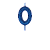 Vela de Aniversário Número 0 Glitter Azul Escuro no Palito - Silver - Imagem 1