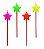 Vela de Aniversário Estrelas Coloridas no Palito com 4 Un - Silver - Imagem 1
