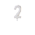 Vela de Aniversário Número 2 Glitter Branco no Palito - Silver - Imagem 1