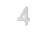 Vela de Aniversário Número 4 Glitter Branco no Palito - Silver - Imagem 1