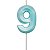 Vela de Aniversário Mini Design Número 9 Azul Tiffany Metalizado - Silver - Imagem 1