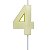 Vela de Aniversário Mini Design Número 4 Amarelo Candy Metalizado - Silver - Imagem 1