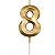 Vela de Aniversário Mini Design Número 8 Dourado Metalizado - Silver - Imagem 1